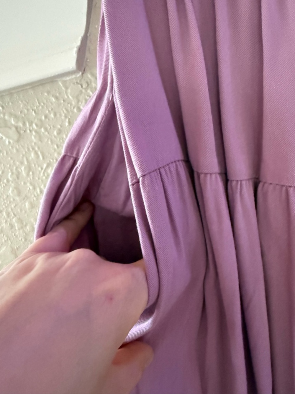 Lilac Tiered Maxi Skirt - Women's Flowing Skirt - Picture 3 of 4
